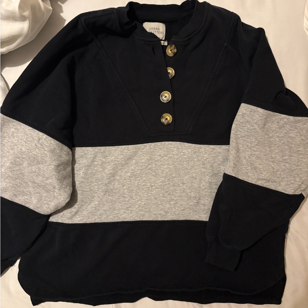 Urban Outfitters Color Block Henley Sweatshirt